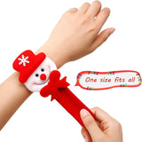 elvesmall 10 Pieces Christmas Slap Bracelets Christmas Snap Bracelet Party Favors Xmas Slap Bands Include Santa Claus Snowman Reindeer Bea