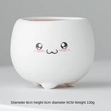 elvesmall  Ceramic Succulent Flower Pot, Cute Cartoon Ornaments, Green Plant, Simple Household Vase, Home Room Decoration