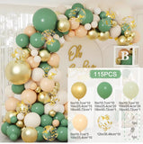 elvesmall  Avocado Green Macaron Balloon Garland Arch Wedding Birthday Party Decor Kids Birthday Wedding Supplies Latex Ballon Baby Shower