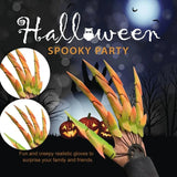 elvesmall  Halloween  Funny Tricky Flexible  Finger Gloves Mechanical Toy Costume Party Ghost Claw Props Hand Articulated Model Kid Adult
