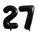 elvesmall 2pcs 40inch Huge Black Number Foil Balloons Birthday Party Decorations Adult Kids 10 11 12 15 20 25 30 45 50 60 Year Old Supplie
