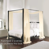 elvesmall 18FT  Bed Curtain Scarf Chiffon Fabric for Draping Extra Long Window Scarf Valance for Living Room Outdoor Wedding Party Decor