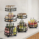 elvesmall  Rotatable Kitchen Storage Rack kitchen Accessories Spice Storage Rack Clean Storage 360 Degrees Rotatable Organizer Turntable