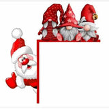 elvesmall  Santa Claus Door Frame Decoration Wooden Door Corner Santa Claus Elk Sign Holiday Door Decorations For Indoor Outdoor Christmas