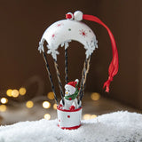 elvesmall Delicate Fine Workmanship Christmas Ornament Hand Painted Collectible Hanging Hot Air Balloon Christmas Decoration