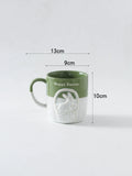 elvesmall  -  1pc 350ml Cute Bunny Chicken Coffee Mug Ceramic Coffee Cup Funny Gifts Unique Birthday Gifts Embossed Breakfast Mug Home Office