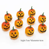 elvesmall Halloween Pumpkin Ornaments, Festive Atmosphere, Scene Decoration, Orange, Black, White, Green Pumpkin Ornaments