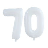 elvesmall 2pcs 30/40inch Giant White Number Balloon 16 18 25 30 40 50 Foil Balloons Birthday Wedding Baby Shower Decoration Figures Globos