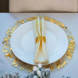 elvesmall 20pcs Gold Round Foil Table Mat Table Place Mats Tea Dining Tableware Mats Pads Wedding Birthday Home Party Table Decoration