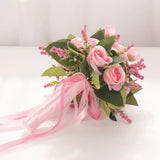 elvesmall  Bridal Bridesmaid Wedding Bouquet Roses Silk Artificial Holding Flowers Mariage Bouquet Wedding Accessories Festival Decorations