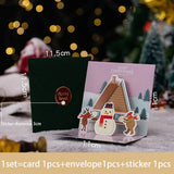 elvesmall 3D Pop UP Santa Cards Folding Merry Christmas Greeting Cards Xmas Gift for New Year Blessing Postcard Thank You Cards Decoration