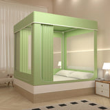 elvesmall Large Space Square Mosquito Net Blackout Privacy Bed Curtain Bed Tent 3 Doors Encrypted Mesh Anti-mosquito Bed Canopy with Frame