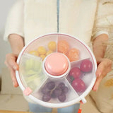 elvesmall with Lid Snack Container Portable Leak Proof Moisture-proof Storage Boxes Rotating Kids Candy Box Snack