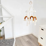 elvesmall  Baby Crib Mobile Rainbow Crib Mobile Wooden Mobile Boho Baby Mobile Bassinet Mobile for Baby Nursery and Ceiling Decorations