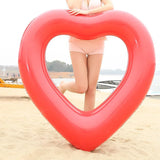 elvesmall 90 INS Hot Inflatable Sweet Heart Swimming Rings laps Giant Pool party Lifebuoy Float Mattress Swimming Circle Pink Red