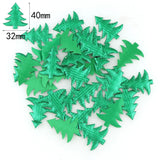 elvesmall 100pcs Table Decoration Holly Berries and Leaves Appliques for Christmas Decoration ,Stick-on DIY  Laser Green Color