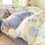 elvesmall Floral Botanical Duvet Cover Set Cotton Pink Bows Reversible Bedding for Girls Women Farmhouse Aesthetic Garden for All Seasons
