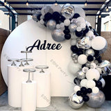 elvesmall Matte Black Pure White Balloons Garland Arch Kit Birthday Party Wedding Decoration Supplies Anniversary Background Wall Decor