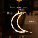 elvesmall LED Christmas Snowflake Light Santa Hanging Sucker Lamp Window Ornaments Decoration for Home Xmas Navidad New Year Decor