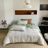 elvesmall  High-end Home Textile 100% Combed Cotton Duvet Cover Set Queen Jacquard Bedding Set 220x240 Quilt Cover Pillowcase and Bed Sheet