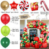 elvesmall Christmas Balloon Arch Set Candy Cane Aluminum Film Red Green White Father Christmas New Year Balloons Party Decoration Gifts