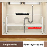 elvesmall  Shelf Under The Sink Flexible Layered Rack Cabinet Organizer Sundries Telescopic Holder Countertop Storage Rack Under Sink Shelf