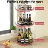 elvesmall  Rotatable Kitchen Storage Rack kitchen Accessories Spice Storage Rack Clean Storage 360 Degrees Rotatable Organizer Turntable