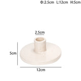elvesmall Ceramic Candle Holder for Pillar Taper Candle White Pottery Candlestick Wedding Decoration Table Decorative Candle Holder