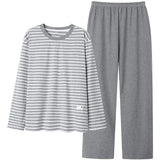 elvesmall  Men Casual Pajamas Suit Autumn Winter Comfortable Pure Cotton Loose Sleepwear Male Large Size Long Sleeves Long Pants Homecloth