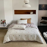 elvesmall  High-end Home Textile 100% Combed Cotton Duvet Cover Set Queen Jacquard Bedding Set 220x240 Quilt Cover Pillowcase and Bed Sheet