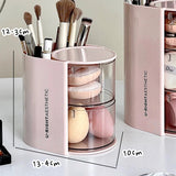 elvesmall Rotating Powder Puff Storage Box Dust-proof Desktop Beauty Egg Air Cushion Rack Multi-layer Lipstick Makeup Brush Storage Rack