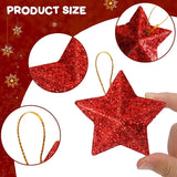 elvesmall Gold Glitter Star Ornaments Christmas Tree Hanging Pendant 2024 Christmas Decorations for Home Navidad New Year Party DIY Gift