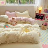 elvesmall Brown Stripe Bedding Comforter Set Pillowcase bed sheet Single Full Size Bed Linen Duvet Cover Set Queen/King Double Single Bed