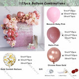 elvesmall Doubled Dust Pink Boho Wedding Engagement Decoration Chrome Rose Gold Nude Balloons Garland Ballon Arch Global Birthday Decor