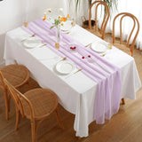 elvesmall  10PCS French Chiffon Table Runner Simple Solid Color Table Path Wedding Banquet Party Home Decoration Polyester Semitransparent