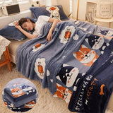elvesmall Girls Cartoon Strawberry Flannel Blanket Warm Bedspread Sheet Fuzzy Soft Fleece Plush Blankets For Bed Sofa Nap Shawl Blankets