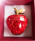 elvesmall European-style Crystal Glass Apple Ornaments Book Counter Top Decoration Luxury Christmas Crystal Glass Apple Home Decoration