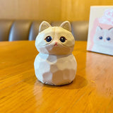 elvesmall Resin Cat Figurines Home Desktop Decoration Ragdoll Ocelot Orange Cat Standing Pendant Living Room Children Bedroom Decor