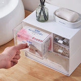 elvesmall Drawer-type Transparent White Desktop Stationery Large Storage Box Organizer Plastic Cosmetic Lipstick Storage Box Drawer Holder