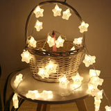 elvesmall  LED Star Lights Smile Star Night Lights String Lights Decoration Battery/USB Recharge Bedroom Decorations Gift Lamps for Kids