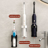 elvesmall Electric Toothbrush Holder Space Saving Traceless Bathroom Self-adhesive Wall-mounted Toothbrush Storage Base