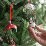 elvesmall Delicate Fine Workmanship Christmas Ornament Hand Painted Collectible Hanging Hot Air Balloon Christmas Decoration
