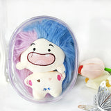 elvesmall 10CM Doll Display Storage Bags Transparent Doll Organizer Boxes Plush Doll Storage Pouches Clear Keychain Wallet Bag Mystery Box