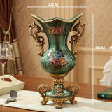 elvesmall 30CM European Resin Vase Stereoscopic Dried Fowers Arrangement Wobble Plate Living Room Entrance Ornaments Home Decorations