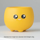 elvesmall  Ceramic Succulent Flower Pot, Cute Cartoon Ornaments, Green Plant, Simple Household Vase, Home Room Decoration