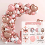elvesmall Pink Rose Gold Balloons Garland Arch Kit Birthday Party Decor Kids Wedding Birthday Party Supplies Baby Shower Decor Latex Balon