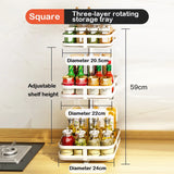 elvesmall  Rotatable Kitchen Storage Rack kitchen Accessories Spice Storage Rack Clean Storage 360 Degrees Rotatable Organizer Turntable