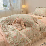 elvesmall Summer Quilt   2024 New  Cotton Korean Ins Lace Fragmented Series  Air Condition Quilt High Quality Summer Blanket set