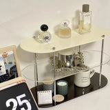 elvesmall Ins Style Acrylic Multi-layer Storage Rack Decorative Shelves Desk Organizer Makeup Jewelry Home Organization Garden