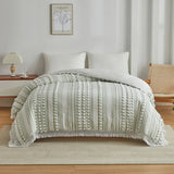 elvesmall  -  New Striped Furball Double Duvet Cover Set 220x240 High-end with Tassels King Size Bedding Set Queen Quilt Cover and Pillowcases